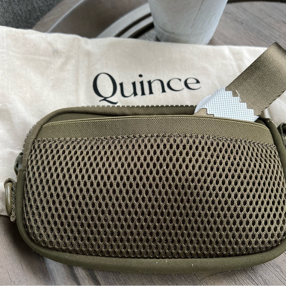 Brand New. Never used. Quince Revive Nylon Belt Bag. Olive Green.